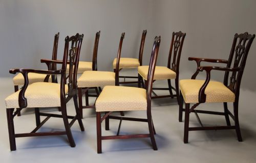 SET OF EIGHT LATE 19TH CENTURY CHIPPENDALE STYLE MAHOGANY DINING CHAIRS - ADDITIONAL PHOTO 9