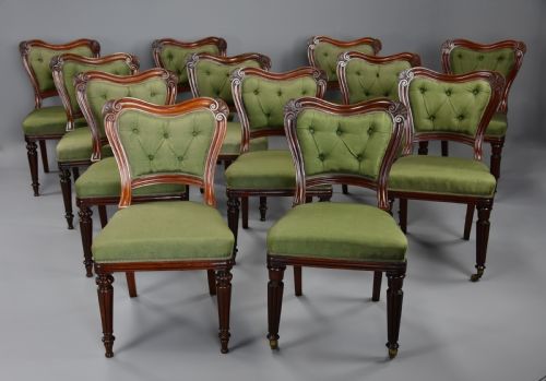 FINE QUALITY MATCHED SET OF TWELVE MID 19TH CENTURY WILLIAM IVTH MAHOGANY DINING CHAIRS ATTRIBUTED TO GILLOWS - ADDITIONAL PHOTO 3