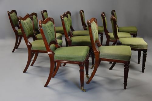 FINE QUALITY MATCHED SET OF TWELVE MID 19TH CENTURY WILLIAM IVTH MAHOGANY DINING CHAIRS ATTRIBUTED TO GILLOWS - ADDITIONAL PHOTO 10