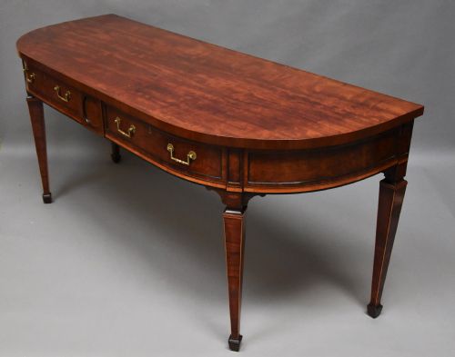RARE FINE QUALITY LATE 18TH CENTURY SHERATON PERIOD MAHOGANY BOW FRONT SIDE TABLE OR SIDE SERVER - ADDITIONAL PHOTO 2