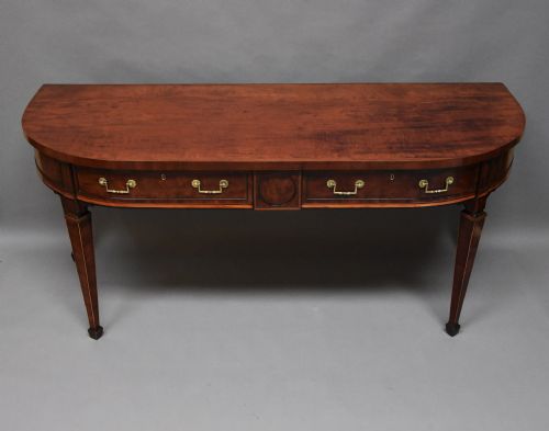 RARE FINE QUALITY LATE 18TH CENTURY SHERATON PERIOD MAHOGANY BOW FRONT SIDE TABLE OR SIDE SERVER - ADDITIONAL PHOTO 3