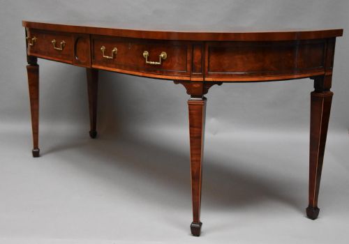 RARE FINE QUALITY LATE 18TH CENTURY SHERATON PERIOD MAHOGANY BOW FRONT SIDE TABLE OR SIDE SERVER - ADDITIONAL PHOTO 4