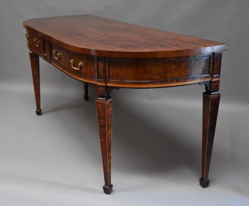 RARE FINE QUALITY LATE 18TH CENTURY SHERATON PERIOD MAHOGANY BOW FRONT SIDE TABLE OR SIDE SERVER - ADDITIONAL PHOTO 5