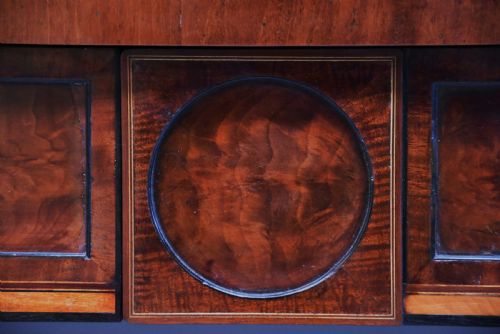 RARE FINE QUALITY LATE 18TH CENTURY SHERATON PERIOD MAHOGANY BOW FRONT SIDE TABLE OR SIDE SERVER - ADDITIONAL PHOTO 11