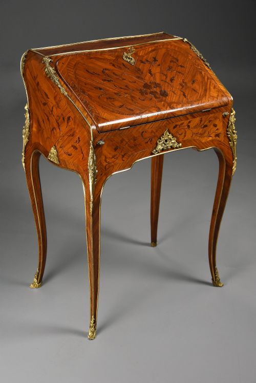 SUPERB LOUIS XV MID 18TH CENTURY FRENCH PETITE SECRETAIRE EN PENTE IN THE MANNER OF BVRB