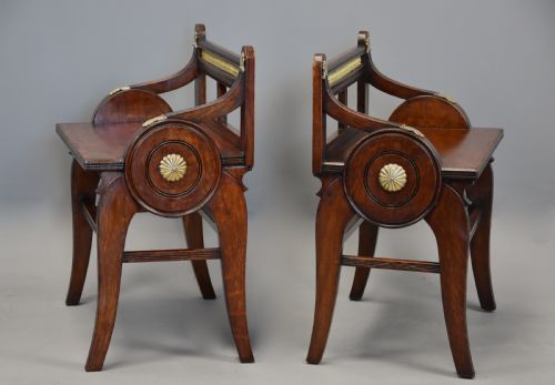 PAIR OF LATE 19TH CENTURY OAK HALL BENCHES BY JAMES SHOOLBRED CO - ADDITIONAL PHOTO 8