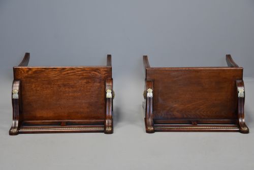 PAIR OF LATE 19TH CENTURY OAK HALL BENCHES BY JAMES SHOOLBRED CO - ADDITIONAL PHOTO 9