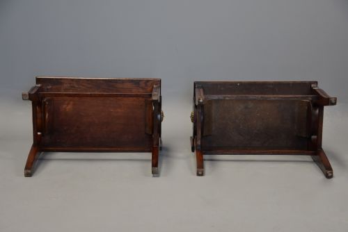 PAIR OF LATE 19TH CENTURY OAK HALL BENCHES BY JAMES SHOOLBRED CO - ADDITIONAL PHOTO 14
