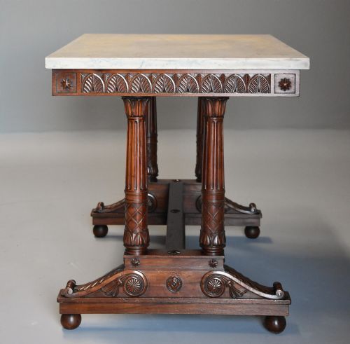 RARE AND FINE QUALITY EARLY 19TH CENTURY FRENCH EMPIRE MAHOGANY CENTRE TABLE WITH MARBLE TOP STAMPED 'JACOB' - ADDITIONAL PHOTO 3