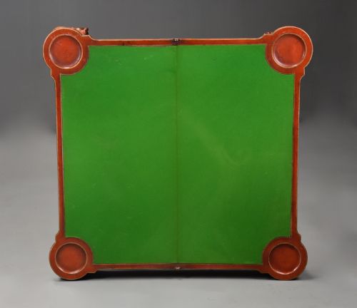EARLY 20TH CENTURY RED LACQUERED CHINOISERIE CARD OR GAMES TABLE IN THE 18THC STYLE - ADDITIONAL PHOTO 13
