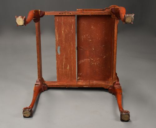 EARLY 20TH CENTURY RED LACQUERED CHINOISERIE CARD OR GAMES TABLE IN THE 18THC STYLE - ADDITIONAL PHOTO 16