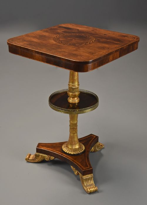 FINE QUALITY 19TH CENTURY REGENCY ROSEWOOD TWO TIER OCCASIONAL TABLE IN THE MANNER OF GEORGE BULLOCK - ADDITIONAL PHOTO 1