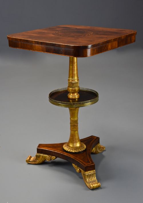 FINE QUALITY 19TH CENTURY REGENCY ROSEWOOD TWO TIER OCCASIONAL TABLE IN THE MANNER OF GEORGE BULLOCK - ADDITIONAL PHOTO 2