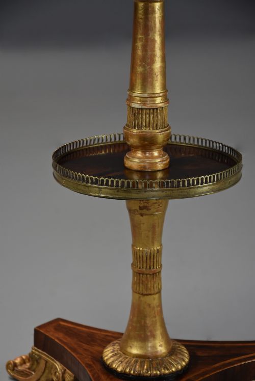 FINE QUALITY 19TH CENTURY REGENCY ROSEWOOD TWO TIER OCCASIONAL TABLE IN THE MANNER OF GEORGE BULLOCK - ADDITIONAL PHOTO 8