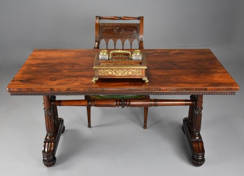FINE QUALITY WILLIAM IVTH ROSEWOOD CENTRE OR WRITING TABLE OF GILLOWS STYLE QUALITY - ADDITIONAL PHOTO 3