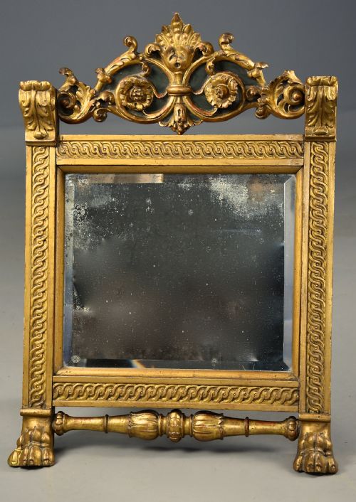 LATE 19TH CENTURY RENAISSANCE STYLE CARVED GILTWOOD EASEL TABLE MIRROR - ADDITIONAL PHOTO 2