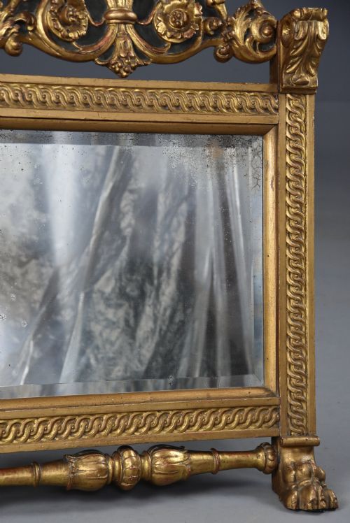 LATE 19TH CENTURY RENAISSANCE STYLE CARVED GILTWOOD EASEL TABLE MIRROR - ADDITIONAL PHOTO 7