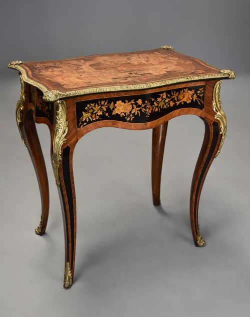 FINE QUALITY MID 19TH CENTURY KINGWOOD INLAID CENTRE TABLE IN THE FRENCH STYLE - ADDITIONAL PHOTO 4