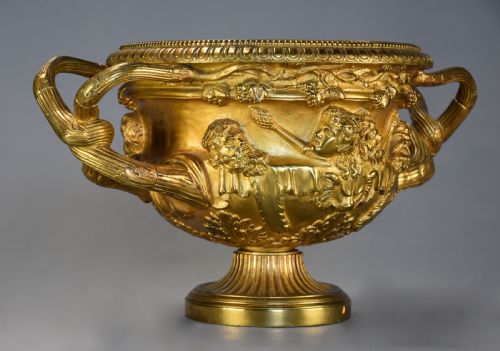 FINE QUALITY 19TH CENTURY GRAND TOUR GILT BRONZE REDUCTION OF 'THE WARWICK VASE' AFTER THE ANTIQUE - ADDITIONAL PHOTO 5