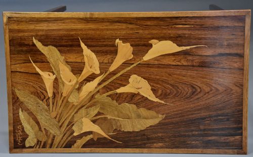 FINE QUALITY EARLY 20TH CENTURY FRENCH ART NOUVEAU NEST OF THREE ROSEWOOD TABLES BY MILE GALL - ADDITIONAL PHOTO 6