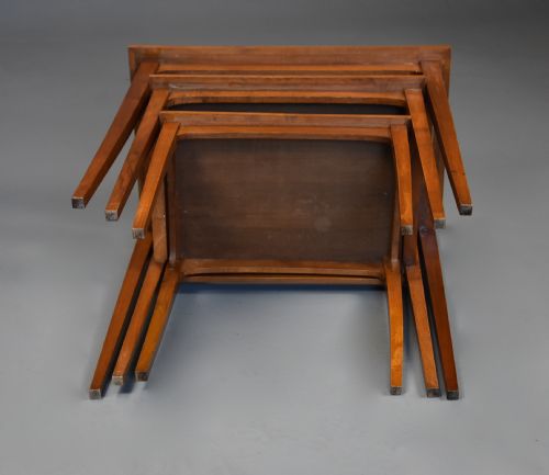 FINE QUALITY EARLY 20TH CENTURY FRENCH ART NOUVEAU NEST OF THREE ROSEWOOD TABLES BY MILE GALL - ADDITIONAL PHOTO 9