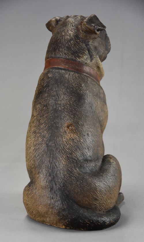 CHARMING LATE 19TH CENTURY AUSTRIAN SEATED TERRACOTTA PUG DOG - ADDITIONAL PHOTO 6