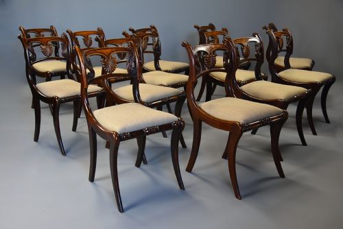 FINE QUALITY SET OF THIRTEEN EARLY 19THC REGENCY SIMULATED ROSEWOOD DINING CHAIRS - ADDITIONAL PHOTO 4