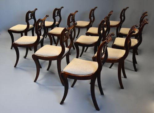FINE QUALITY SET OF THIRTEEN EARLY 19THC REGENCY SIMULATED ROSEWOOD DINING CHAIRS - ADDITIONAL PHOTO 7