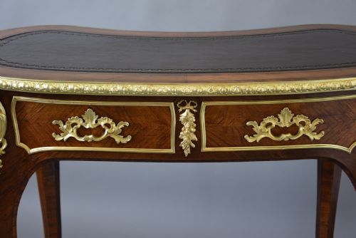 SUPERB QUALITY ELEGANT 19TH CENTURY ENGLISH KINGWOOD KIDNEY SHAPED LADIES WRITING DESK IN THE FRENCH STYLE - ADDITIONAL PHOTO 11