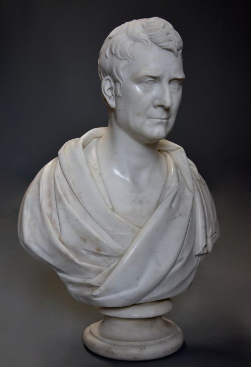LARGE FINE QUALITY 19TH CENTURY MARBLE BUST OF JAMES LOCH MP 1839 SIGNED 'J FRANCIS' 17801861