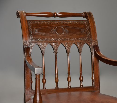 SUPERB QUALITY RARE PAIR OF LATE 18TH CENTURY FRENCH DIRECTOIRE STYLE WALNUT OPEN ARMCHAIRS - ADDITIONAL PHOTO 8
