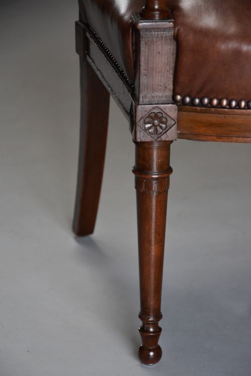 SUPERB QUALITY RARE PAIR OF LATE 18TH CENTURY FRENCH DIRECTOIRE STYLE WALNUT OPEN ARMCHAIRS - ADDITIONAL PHOTO 11