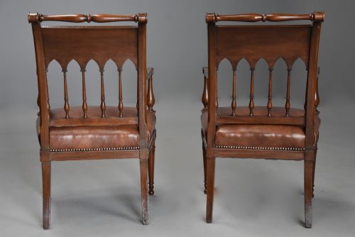 SUPERB QUALITY RARE PAIR OF LATE 18TH CENTURY FRENCH DIRECTOIRE STYLE WALNUT OPEN ARMCHAIRS - ADDITIONAL PHOTO 14