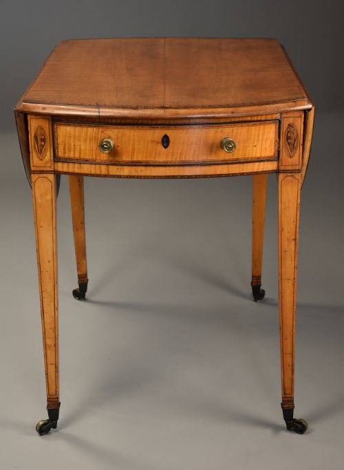 RARE LATE 18TH CENTURY SOLID FIDDLEBACK SYCAMORE PEMBROKE TABLE OF FINE PATINA - ADDITIONAL PHOTO 5