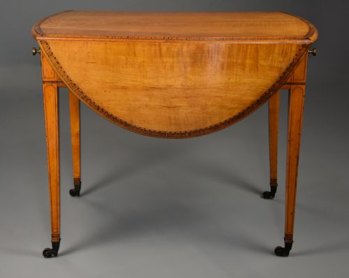 RARE LATE 18TH CENTURY SOLID FIDDLEBACK SYCAMORE PEMBROKE TABLE OF FINE PATINA - ADDITIONAL PHOTO 6