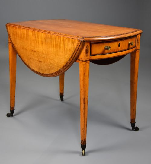 RARE LATE 18TH CENTURY SOLID FIDDLEBACK SYCAMORE PEMBROKE TABLE OF FINE PATINA - ADDITIONAL PHOTO 8