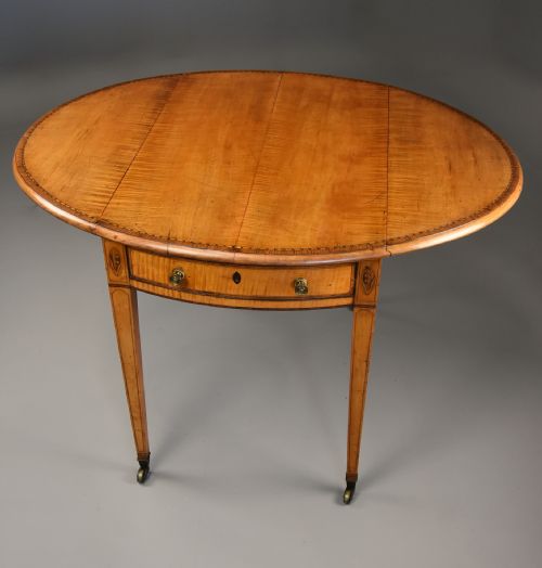 RARE LATE 18TH CENTURY SOLID FIDDLEBACK SYCAMORE PEMBROKE TABLE OF FINE PATINA - ADDITIONAL PHOTO 11