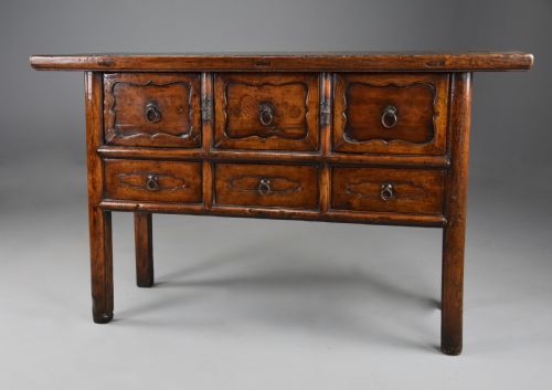 LATE 19TH CENTURY RUSTIC CHINESE ELM DRESSER OR SIDEBOARD OF FINE PATINA - ADDITIONAL PHOTO 2