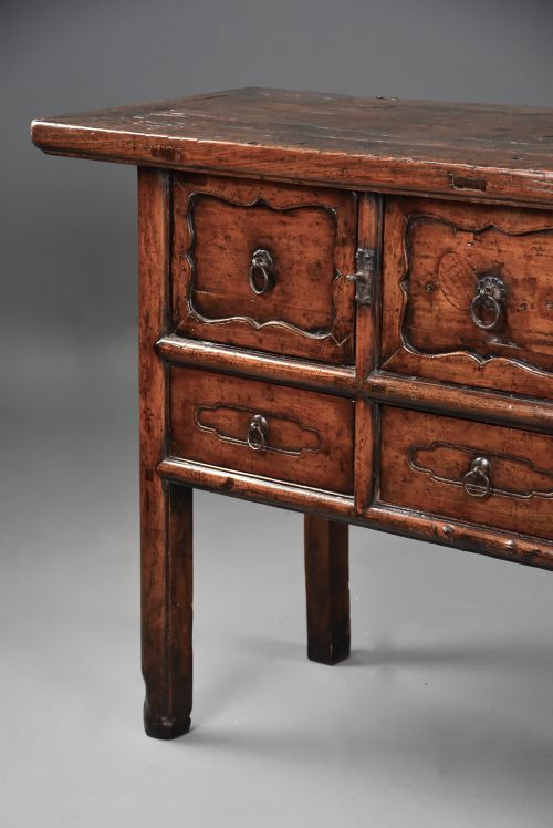 LATE 19TH CENTURY RUSTIC CHINESE ELM DRESSER OR SIDEBOARD OF FINE PATINA - ADDITIONAL PHOTO 6
