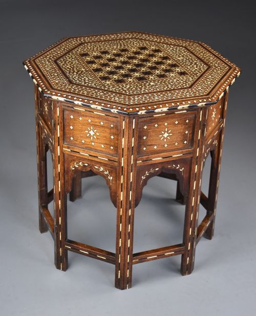 FINE QUALITY LATE 19THCENTURY ANGLO INDIAN HOSHIARPUR INLAID OCTAGONAL OCCASIONAL TABLE - ADDITIONAL PHOTO 1