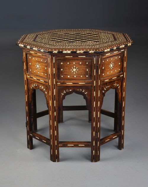 FINE QUALITY LATE 19THCENTURY ANGLO INDIAN HOSHIARPUR INLAID OCTAGONAL OCCASIONAL TABLE - ADDITIONAL PHOTO 2