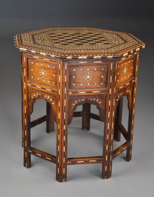 FINE QUALITY LATE 19THCENTURY ANGLO INDIAN HOSHIARPUR INLAID OCTAGONAL OCCASIONAL TABLE - ADDITIONAL PHOTO 3