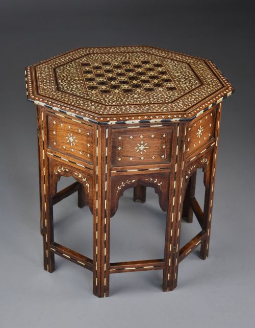 FINE QUALITY LATE 19THCENTURY ANGLO INDIAN HOSHIARPUR INLAID OCTAGONAL OCCASIONAL TABLE - ADDITIONAL PHOTO 4