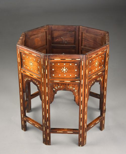 FINE QUALITY LATE 19THCENTURY ANGLO INDIAN HOSHIARPUR INLAID OCTAGONAL OCCASIONAL TABLE - ADDITIONAL PHOTO 6