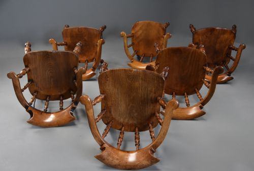 SIX MID 19TH CENTURY SMOKERS BOW WINDSOR OR CAPTAINS CHAIRS - ADDITIONAL PHOTO 7