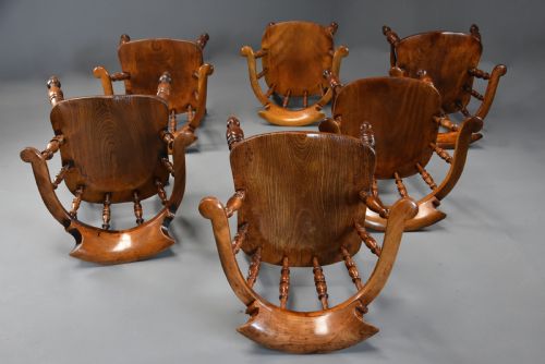 SIX MID 19TH CENTURY SMOKERS BOW WINDSOR OR CAPTAINS CHAIRS - ADDITIONAL PHOTO 8