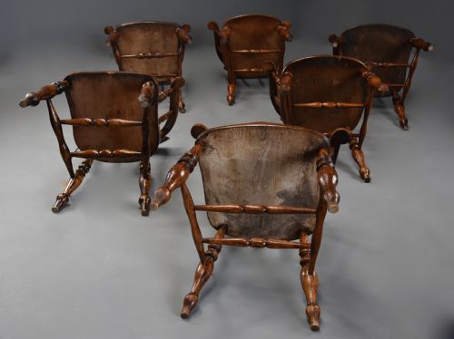 SIX MID 19TH CENTURY SMOKERS BOW WINDSOR OR CAPTAINS CHAIRS - ADDITIONAL PHOTO 9