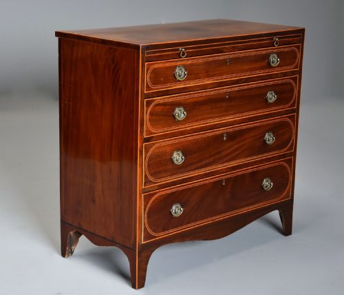 LATE 19THC ELEGANT HEPPLEWHITE STYLE MAHOGANY CHEST OF DRAWERS BY DRUCE CO - ADDITIONAL PHOTO 2