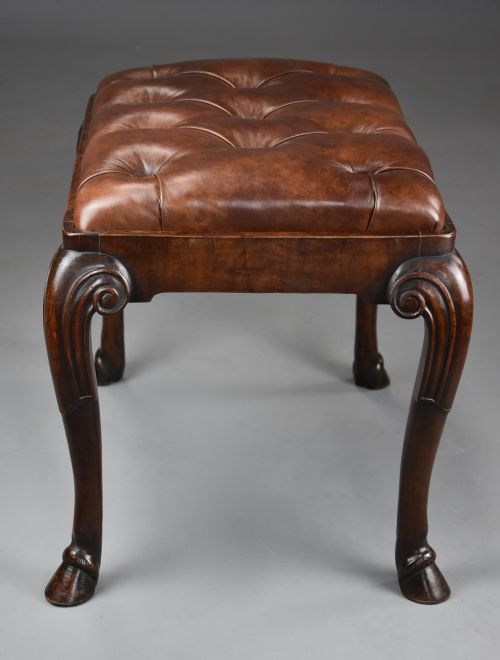 LATE 19TH CENTURY WALNUT CABRIOLE LEG STOOL IN THE QUEEN ANNE STYLE - ADDITIONAL PHOTO 6