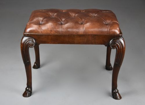 LATE 19TH CENTURY WALNUT CABRIOLE LEG STOOL IN THE QUEEN ANNE STYLE - ADDITIONAL PHOTO 7